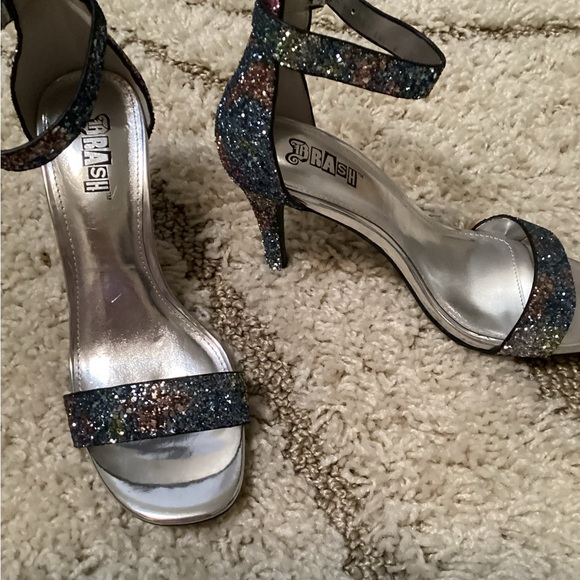Brash ankle strap glitter heels. - Picture 2 of 6